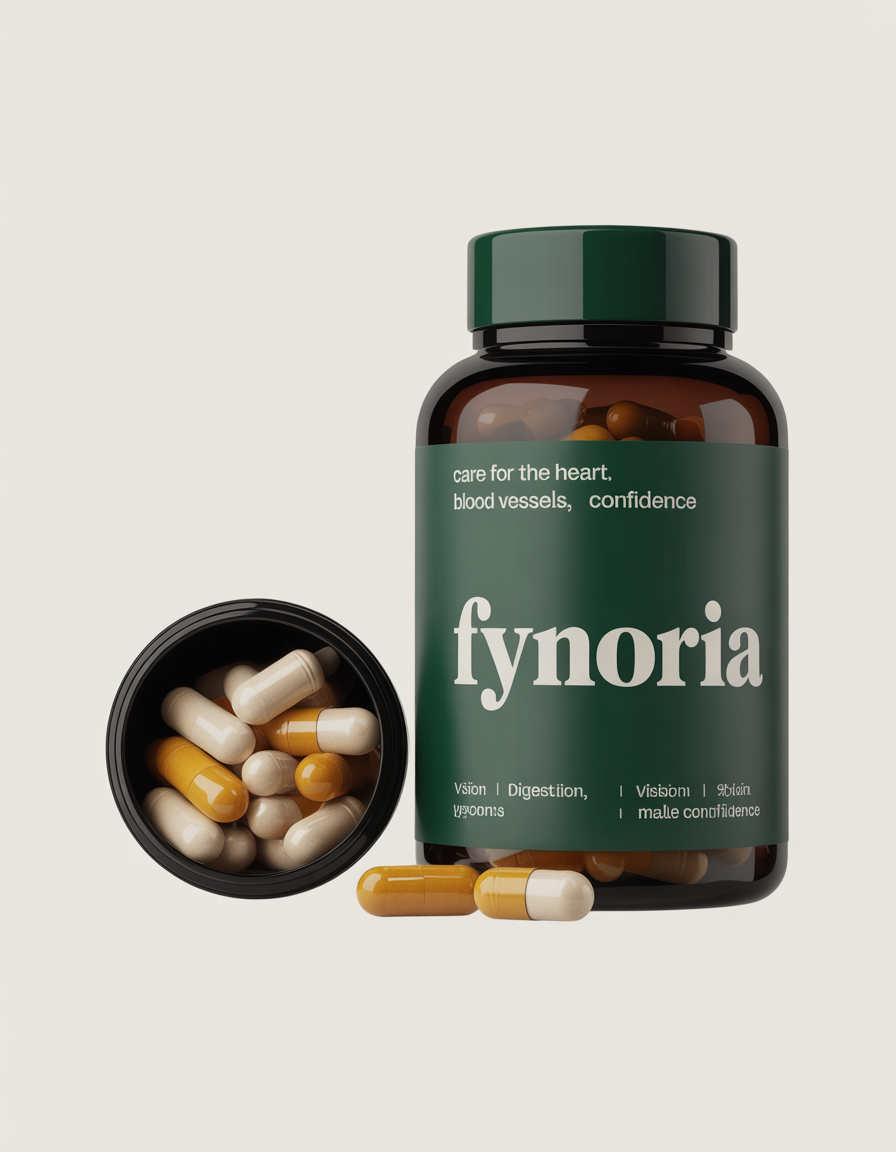 Fynoria 5-in-1 wellness supplement bottle and packaging